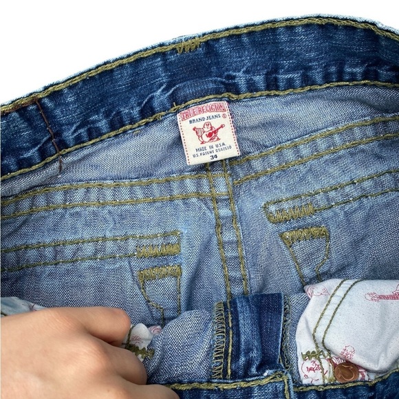 Vintage True Religion Jeans Size 34 Leather Tab RARE Blue - Picture 8 of 10